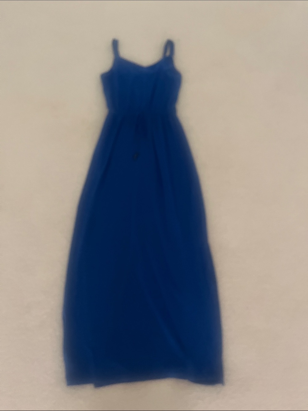 Sleek Blue Maxi Dress with Drawstring Waist